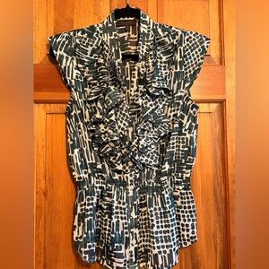 The Limited Black and White Patterned Blouse